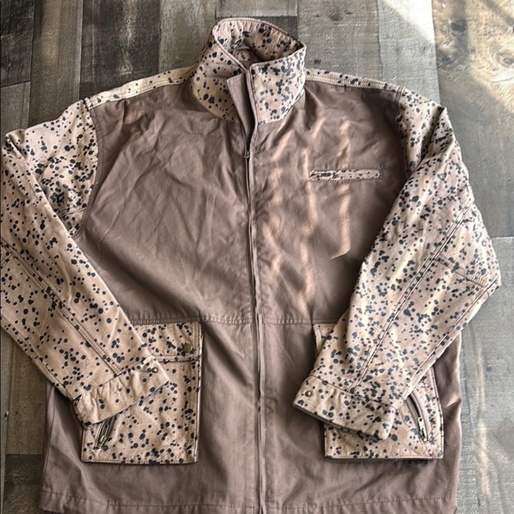 Loro Piana Speckled Leather and Canvas jacket